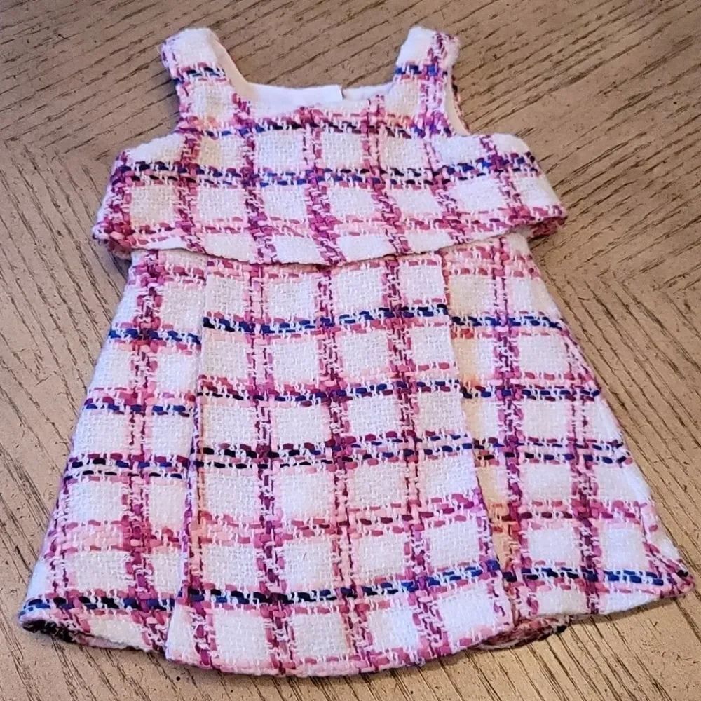 Janie and Jack 12-18 month pink plaid dress NWT